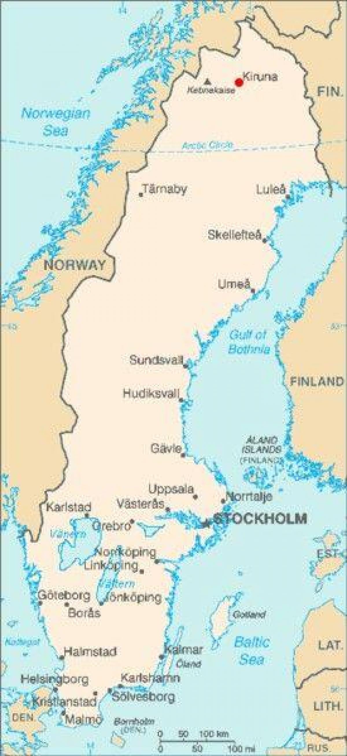 Kiruna Sverige karta - Karta över Kiruna Sverige (Norra Europa - Europa)
