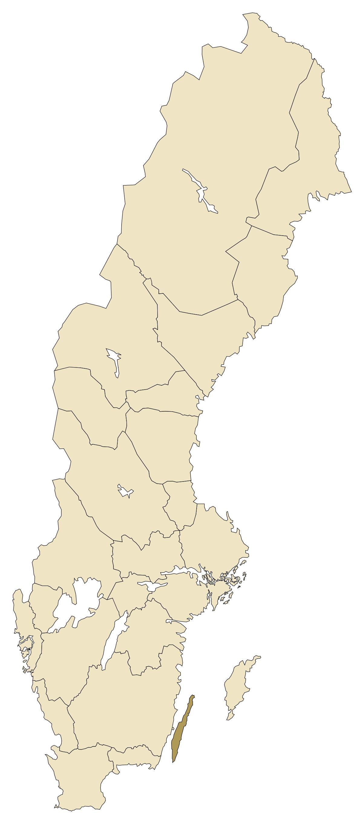 Öland Sverige karta - Karta över Öland Sverige (Norra Europa - Europa)
